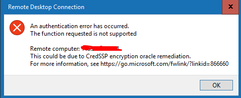 CredSSP Hatası İngilizce